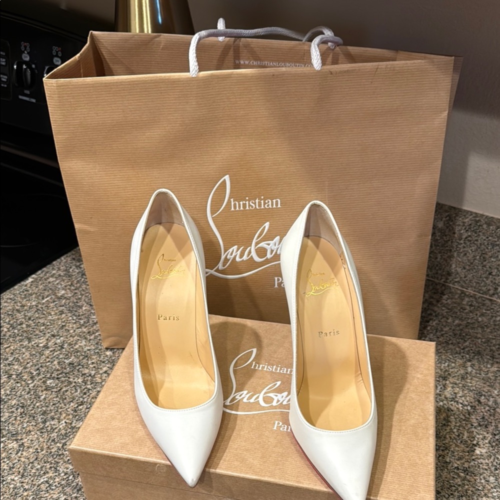 Christian Louboutin White Heels with Elegant Design